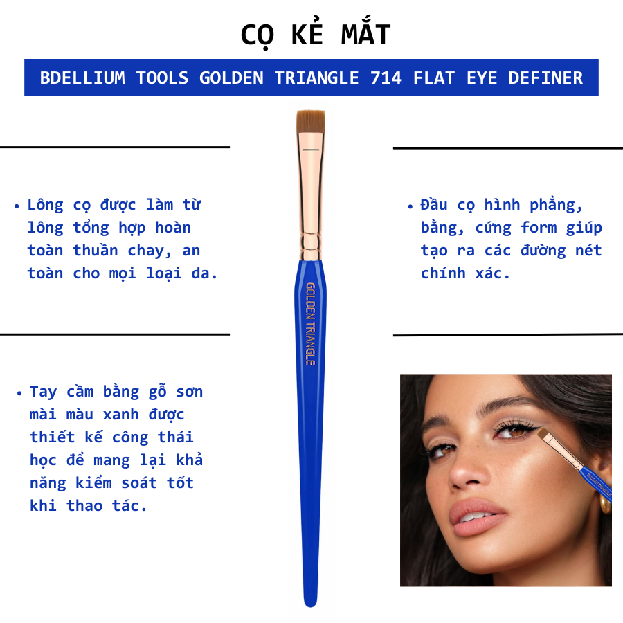 Cọ Tém Và Định Hình Chân Mày BDELLIUM TOOLS Flat Eye Definer B714